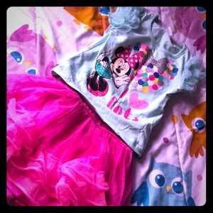 Cute set tutu skirt with matching top 2 piece set